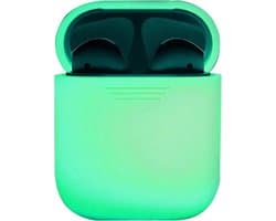 Hoesje - Geschikt voor Apple Airpods 2 - Siliconen Hoes met Clip - Silicone Case Cover - Glow in the dark