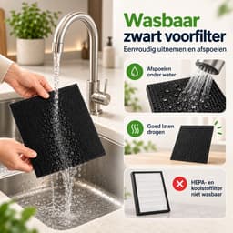 Lapamax Luchtreiniger met H13 HEPAfilter tegen Stof & Pollen - CADR 295 m³/u - 3-Laags Filtersysteem & Grote Luchtinlaat- Automatische Stand + 25 dB Slaapstand - PM2.5 Luchtkwaliteitsindicator - Air Purifier voor Woonkamer en Slaapkamer — thumbnail 3