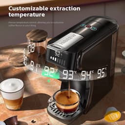 HiBREW H1B koffiezetapparaat met 6 in 1 pads, watertank van 600 ml, drukextractie van 19 bar, koud/warm-modus, LED-indicator, voor Kcup*/Nes*/DG*/espressopoeder — thumbnail 2