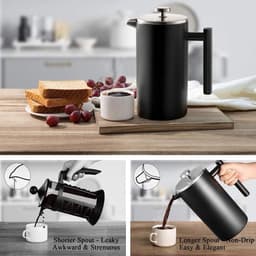 Groenenberg French Press van roestvrij staal (zwart, 1500ml) — thumbnail 3