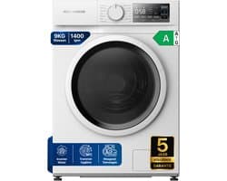 Heinner HWM-M914IVNA+++ Slanke Wasmachine 9 kg - 15 Wasprogramma’s - Stoomprogramma - Inverter - LED Display - 1400 tpm - Energieklasse A – Wit – 5 Jaar Garantie