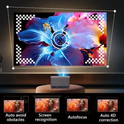 Beamer J10-EU - 3500 ANSI Lumen - 1920 x 1080 Resolutie - LCD - Android Smart Home Theater - Wit - Voor Binnen En Buiten — thumbnail 4
