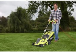 Elektrische grasmaaier - Duwmaaier snoer - Gazon onderhoud - Ruimtebesparend inklapbaar - 40 cm maaibreedte - Groen — thumbnail 3
