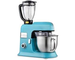 Keukenmachine XL - Mixer Kneedrobot - Bakken en Mixen - Planetaire Beweging - 6.5 Liter Kom - Blauw