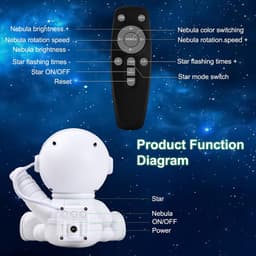 Sterrenprojector, astronaut, 360° rotatie, astronaut Galaxy projector, sterrenhemel, nachtlampje, Galaxy projector met afstandsbediening, astronaut Galaxy sterrenprojector nachtlampje — thumbnail 3