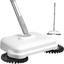 Handveegmachine 2-in-1 - Vloerveger Tapijtveger - Snel Vloeren Schoonmaken - 360 Graden Draaibaar - 102 cm - Wit — thumbnail 1