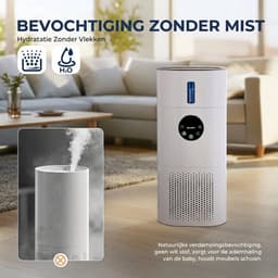 Hutjemutje - luchtreiniger - met luchtbevochtiger - air purifier - 2-In-1 - H13 Hepa Filter - ≤30 dB - dekking van 35-60 m² - voor allergieën en huisdieren haar - wit — thumbnail 4