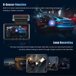 SnelShoppen - 4K Dashcam Voor en Achter Met Wifi, GPS, Dual Lens 4K + 1080P, 3 Inch IPS Mini Autocamera, Inclusief 64 GB SD-kaart, Parkeerbewaking, Na — thumbnail 3