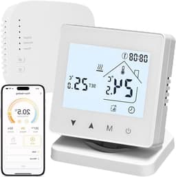 Slimme Kamerthermostaat - Draadloze Thermostaat - Energie Besparen - Brede Compatibiliteit - 100 m Bereik - Wit — thumbnail 1