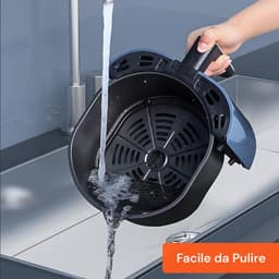 Luchtfriteuse - Airfryer Frituurpan - Gezond Koken - 360° Heteluchtcirculatie - 5 liter - Blauw — thumbnail 3