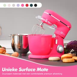 SnelShoppen - Kitchen in the Box Keukenmachine 1300W, 10 snelheden, 4.5L + 5L mengkommen, elektrische standmixer met garde, klopper en deeghaak (Donke — thumbnail 2
