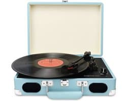 DIGITNOW Platenspeler - Ingebouwde Speakers - Auto-stop - Retro - Blauw