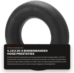 Binnenband 4.10/3.50-5 - Hoge prestaties - Veilig rijden - Binnenband voor trolleys - Binnenband voor grasmaaiers - Duurzaam materiaal - Buitenband — thumbnail 1