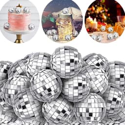 Spiegel Disco Bal Ornamenten 3cm- 20 Stuks Glazen Reflecterende Bal Hangdecoratie- Kerstboom Versiering voor Feest- Taartdecoratie- Bar en Carnaval — thumbnail 1