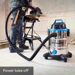 Industriële Stofzuiger 30L – Nat- en Droogzuiger 1500W – RVS Reservoir – Auto-Start Stopcontact – Blaasfunctie — thumbnail 3