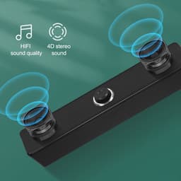 350TS lange Bluetooth-speaker voor computer – USB-aansluiting, volumeknop, bedrade audio en subwoofer — thumbnail 5