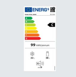 Koelkast - Mini Koelkast - Retro koelkast - 2 deurs koelkast - Energieklasse C - 60L - 45dB - Vintage koelkast - LED-interieurverlichting - Beige — thumbnail 2