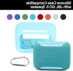 Siliconen Beschermhoes voor Draagbare Bluetooth Speaker - Lichtblauw, Geschikt voor JBL GO 5, Schokbestendig en Waterdicht — thumbnail 3