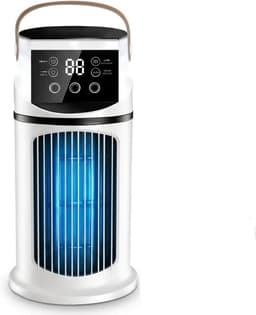 Sander Shop Mini-airconditioning, torenventilator, stille USB-ventilator met 9 snelheden en lcd-display, ruimtebesparende koeling voor slaapkamer, kantoor, kleine ruimtes, mobiele tafelventilator — thumbnail 1