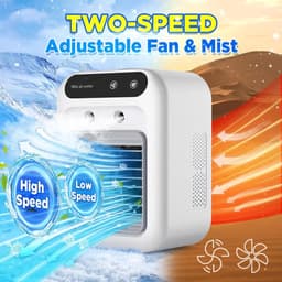 Kraftverdia® Draagbare Aircooler – 2026 Nieuwe Portable Airconditioner Ventilator – Directe Verkoeling Met 2 Snelheden – Ultra Stil Verdampingskoeler – Compacte Mini Airco Voor Zomer — thumbnail 2
