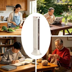 Draagbare Airconditioner Ventilator, 2026 Bladeloze Torenventilator Met USB | Oplaadbare Kleine Mobiele Koeler | Verticale Mini Statiefventilator Voor Bureau Kantoor Slaapkamer Camping Reizen — thumbnail 4