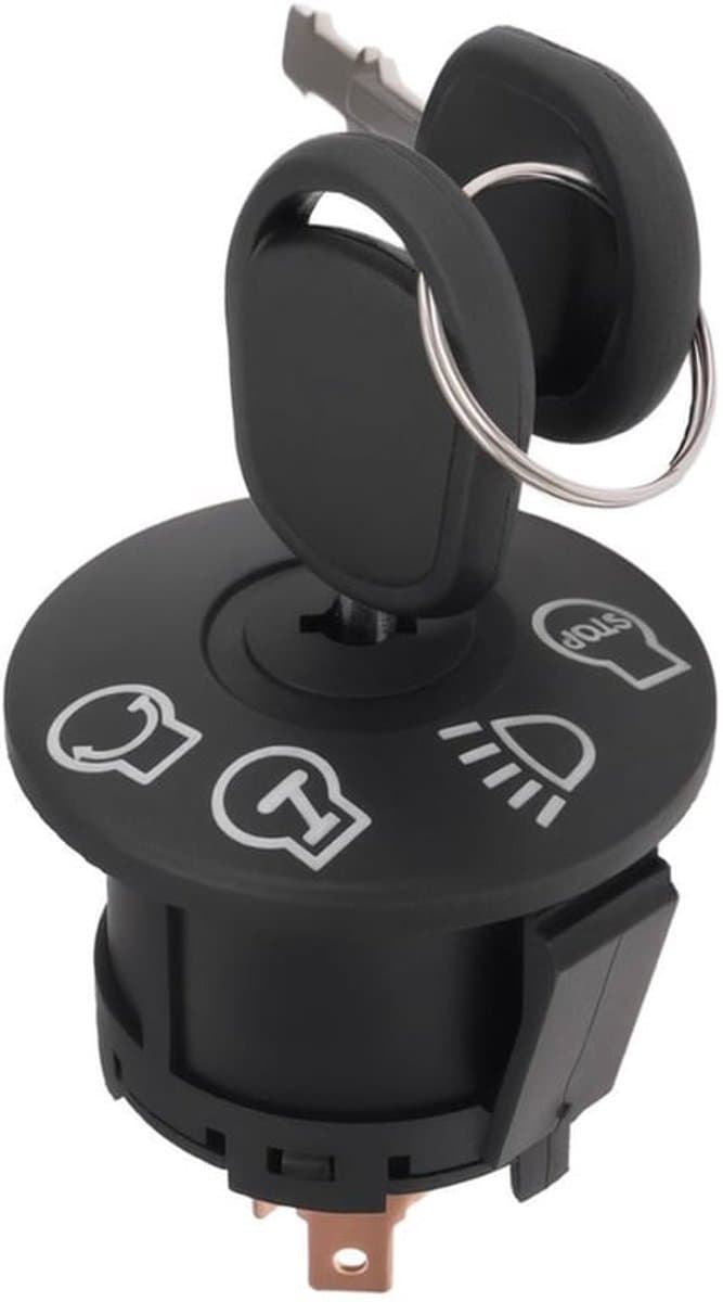 Dailygoods - Contactschakelaar Grasmaaier - 4 Posities - Inclusief Sleutels - Zwart - Vervangend Onderdeel - Compatibel met Diverse Modellen - 7 Termi... — afbeelding 1
