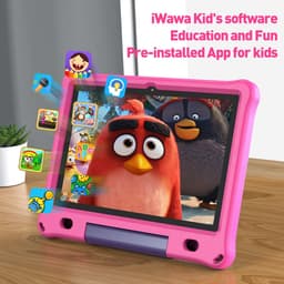 SnelShoppen - Kindertablet 10 inch Android 12 met 3GB RAM, 64GB opslag, IPS HD Scherm, Educatieve Apps, Kindveilige Hoes, Roze, Wifi — thumbnail 2