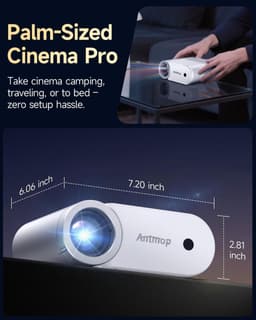 Mini Projector - Draagbaar - 4K Ondersteuning - Bluetooth en Wi-Fi - Voor Thuis en Buiten — thumbnail 5
