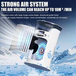 Mobiele Airco - 4-in-1 Luchtkoeler met 800ml Watertank - Mini Airconditioner voor Slaapkamer & Kantoor - Draagbare Aircooler - Energieklasse A+ - Wit — thumbnail 5