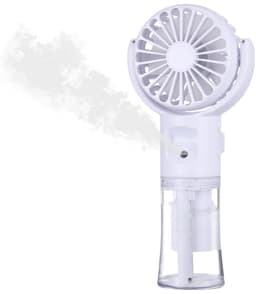 GELLDG Draagbare Ventilator met Verstuiver - USB Oplaadbare Tafelventilator 4 Snelheden - Transparant Waterreservoir - Geschikt voor Binnen, Buiten en Camping - Kunststof - 16x7x4cm — thumbnail 1