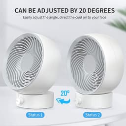 Tafelventilator, USB-ventilator, miniventilator, klein, stil, traploze snelheid, 20° aanpassing, USB-bureauventilator, laag geluidsniveau, USB-ventilator, gemakkelijk mee te nemen, voor kantoor, thuis — thumbnail 4