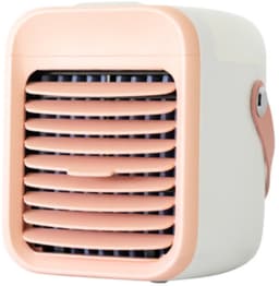 Draadloze draagbare mini-luchtkoelerventilator, multifunctionele persoonlijke USB 2000 MAh-luchtkoeler met 3 snelheden, 7 kleuren veranderende LED-nachtlampje-luchtbevochtiger met watertank, geschikt voor iedereen, inclusief peuters-grijs — thumbnail 1