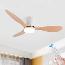 Cventrix plafondventilatorlamp - Plafondventilator met Verlichting en Afstandsbediening - Houtlook 3 bladen - Ventilatorlamp - Verlichtingsarmaturen - Woondecoratie — thumbnail 1