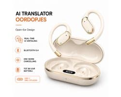 Fivesquare AirWave – Open-Ear - beige - Bluetooth 5.4 Koptelefoon met ENC & 80u Gebruik