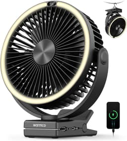 Campingventilator Draadloos met LED Lamp – Oplaadbare Tafelventilator, 15000 mAh Accu, Afstandsbediening, 4 Snelheden, Krachtige Luchtstroom — thumbnail 1
