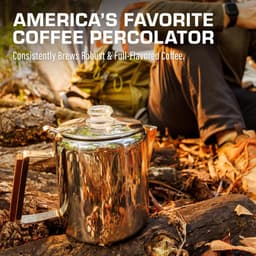 Koffiezetapparaten voor op de camping, kookplaat met percolator, koffiepot - GEEN aluminium of plastic [6 kopjes] — thumbnail 3