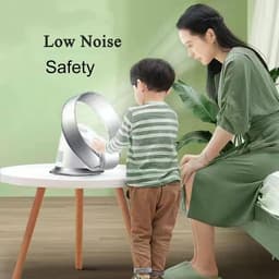 Wandventilator Bureauventilator - Bladloze Ventilator - Kantoor Thuis - Veilig Babyproof - 32 cm - Wit Zwart — thumbnail 2