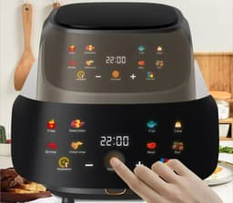 Linkforu - Airfryer Met Kijkvenster - Digitaal Touchscreen - Heteluchttechnologie - Vetarm Koken - Bakken - Frituren -Braden — thumbnail 5