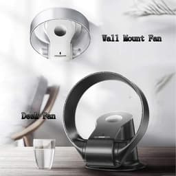 Bladloze Wandventilator - Stille Staande Ventilator - Verkoeling Thuis - Eenvoudig te Reinigen - 26W - Zilver — thumbnail 3