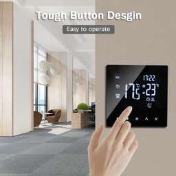 Intelligente Thermostaat - Temperatuurregelaar Verwarming - Comfort Verwarmen - Week Programma - 230 Volt - Zwart — thumbnail 4