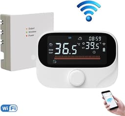 Ketelthermostaat WiFi - Kamertemperatuurregelaar Slim - Energiebesparing Thuis - Groot Weer Display - 118x86x24mm - Wit — thumbnail 4