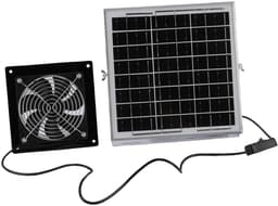 Zonneventilator Kit - Afzuigventilator Zonnepaneel - Luchtcirculatie Verbeteren - IP67 Weerbestendig - 8W Paneel 16cm Ventilator - Zilver — thumbnail 1