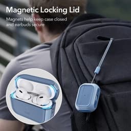 ESR Orbit Hybrid HaloLock Hoesje MagSafe Geschikt voor Apple AirPods Pro 1/2 Blauw — thumbnail 2