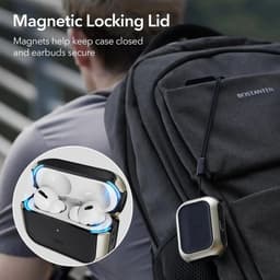 ESR Orbit Hybrid HaloLock Hoesje MagSafe Geschikt voor Apple AirPods Pro 1/2 Titanium — thumbnail 3