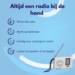 Knaak Mini Noodradio - FM/AM - Pocket Radio - Op Batterijen - Draagbare Rampenradio — thumbnail 2
