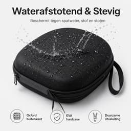 Koptelefoon Hoes – Koptelefoon Case - Headphone Case - Waterbestendige hardcase voor koptelefoon - Stootvast - EVA Beschermhoes voor Bluetooth Headset & HoofdtelefoonHeadset Case - Zwart — thumbnail 4
