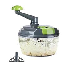 Handmatige Keuken Chopper - Groente Hakker - Maaltijd Voorbereiding - Inklapbare Slinger - 18.5 x 18.5 x 22 cm - Grijs