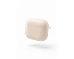 Enluxe Case geschikt voor Airpods 4 - Mat Beige Taupe - Strak Effen Hardcase Hoesje, Schokbestendig