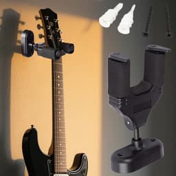 Gitaar Wandhouder - Muziekinstrument Hanger - Instrumenten Ophangen - Automatisch Vergrendelend - 21.5 cm - Zwart — thumbnail 3