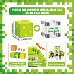 Magneet Blokjes - Thema Mijn - HB-JM14 - 150 onderdelen - Minecraft - STEM educatief speelgoed — thumbnail 5